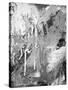Abstract Black And White Ink Painting On Grunge Paper Texture - Artistic Stylish Background-run4it-Stretched Canvas
