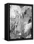 Abstract Black And White Ink Painting On Grunge Paper Texture - Artistic Stylish Background-run4it-Framed Stretched Canvas