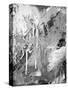 Abstract Black And White Ink Painting On Grunge Paper Texture - Artistic Stylish Background-run4it-Stretched Canvas