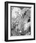 Abstract Black And White Ink Painting On Grunge Paper Texture - Artistic Stylish Background-run4it-Framed Art Print