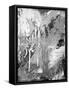 Abstract Black And White Ink Painting On Grunge Paper Texture - Artistic Stylish Background-run4it-Framed Stretched Canvas