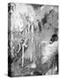 Abstract Black And White Ink Painting On Grunge Paper Texture - Artistic Stylish Background-run4it-Stretched Canvas