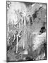 Abstract Black And White Ink Painting On Grunge Paper Texture - Artistic Stylish Background-run4it-Mounted Art Print