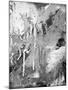 Abstract Black And White Ink Painting On Grunge Paper Texture - Artistic Stylish Background-run4it-Mounted Art Print
