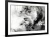 Abstract Black And White Ink Painting On Grunge Paper Texture - Artistic Stylish Background-run4it-Framed Premium Giclee Print