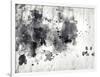 Abstract Black And White Ink Painting On Grunge Paper Texture-run4it-Framed Art Print