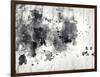 Abstract Black And White Ink Painting On Grunge Paper Texture-run4it-Framed Art Print