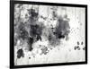 Abstract Black And White Ink Painting On Grunge Paper Texture-run4it-Framed Art Print