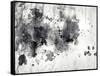 Abstract Black And White Ink Painting On Grunge Paper Texture-run4it-Framed Stretched Canvas