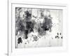 Abstract Black And White Ink Painting On Grunge Paper Texture-run4it-Framed Art Print