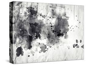 Abstract Black And White Ink Painting On Grunge Paper Texture-run4it-Stretched Canvas
