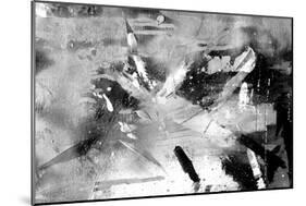 Abstract Black And White Painting On Grunge Paper Texture-run4it-Mounted Art Print