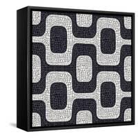 Abstract Black And White Pavement Pattern-cienpies-Framed Stretched Canvas