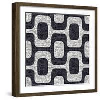 Abstract Black And White Pavement Pattern-cienpies-Framed Art Print