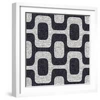 Abstract Black And White Pavement Pattern-cienpies-Framed Art Print