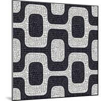 Abstract Black And White Pavement Pattern-cienpies-Mounted Art Print