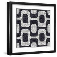 Abstract Black And White Pavement Pattern-cienpies-Framed Art Print