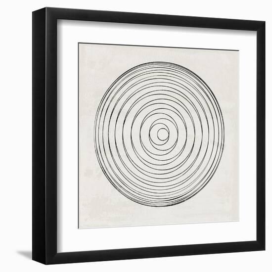 Abstract Black Circular Lines-Eline Isaksen-Framed Art Print