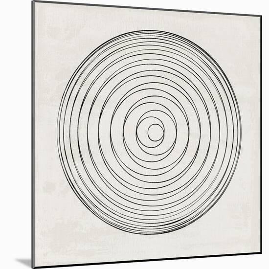 Abstract Black Circular Lines-Eline Isaksen-Mounted Art Print