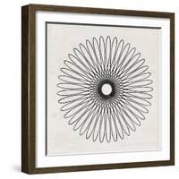 Abstract Black Geometric Flower-Eline Isaksen-Framed Art Print