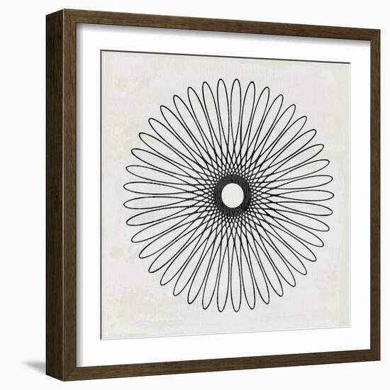 Abstract Black Geometric Flower-Eline Isaksen-Framed Art Print