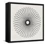 Abstract Black Geometric Flower-Eline Isaksen-Framed Stretched Canvas