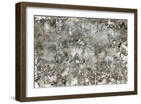 Abstract Black Grunge Background Texture with Wood Pattern-Izhaev-Framed Art Print
