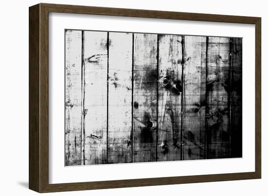 Abstract Black Grunge Background Texture with Wood Pattern-Izhaev-Framed Art Print