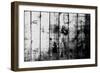 Abstract Black Grunge Background Texture with Wood Pattern-Izhaev-Framed Premium Giclee Print