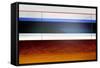 Abstract Blue and Bright Brown-NaxArt-Framed Stretched Canvas