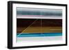 Abstract Blue and Brown Lines-NaxArt-Framed Art Print