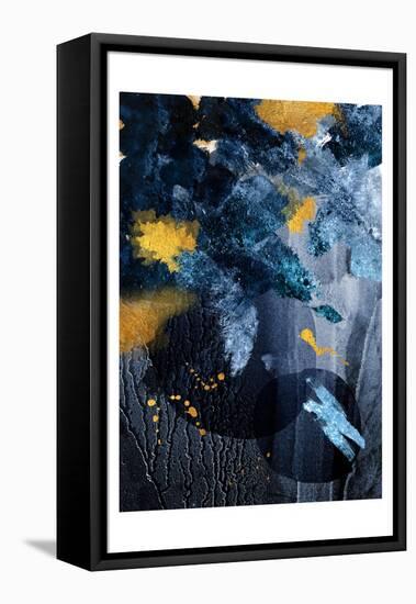 Abstract Blue and Gold-Urban Epiphany-Framed Stretched Canvas