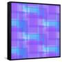 Abstract Blue and Lilac Pattern from Squares-amovita-Framed Stretched Canvas