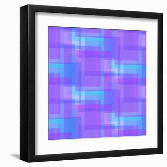 Abstract Blue and Lilac Pattern from Squares-amovita-Framed Art Print