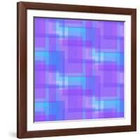 Abstract Blue and Lilac Pattern from Squares-amovita-Framed Art Print