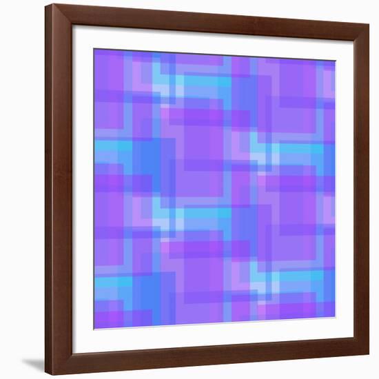 Abstract Blue and Lilac Pattern from Squares-amovita-Framed Art Print