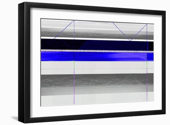 Abstract Blue and White Paralells-NaxArt-Framed Art Print