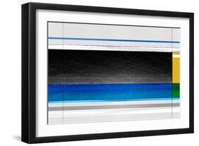 Abstract Blue Black and yellow-NaxArt-Framed Art Print