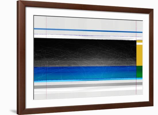 Abstract Blue Black and yellow-NaxArt-Framed Art Print