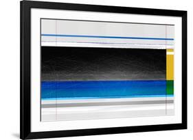 Abstract Blue Black and yellow-NaxArt-Framed Art Print