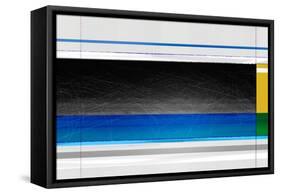 Abstract Blue Black and yellow-NaxArt-Framed Stretched Canvas