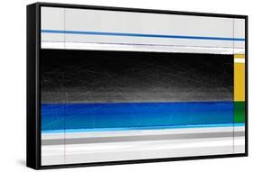 Abstract Blue Black and yellow-NaxArt-Framed Stretched Canvas