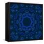 Abstract Blue Floral Background with round Vector Pattern-heliburcka-Framed Stretched Canvas