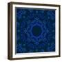 Abstract Blue Floral Background with round Vector Pattern-heliburcka-Framed Art Print