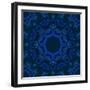 Abstract Blue Floral Background with round Vector Pattern-heliburcka-Framed Art Print