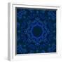 Abstract Blue Floral Background with round Vector Pattern-heliburcka-Framed Art Print