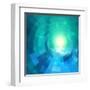 Abstract Blue Shining Circle Tunnel Vector Background-art_of_sun-Framed Art Print