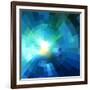 Abstract Blue Shining Tunnel Background-art_of_sun-Framed Art Print