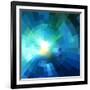 Abstract Blue Shining Tunnel Background-art_of_sun-Framed Art Print