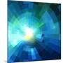 Abstract Blue Shining Tunnel Background-art_of_sun-Mounted Art Print